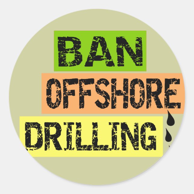 BAN OFFSHORE DRILLING CLASSIC ROUND STICKER (Front)