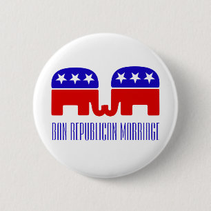 Ban Republican Marriage Funny Gay Pushback 2-1/4" 2 Inch Round Button