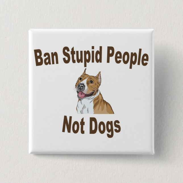 Ban Stupid People 2 Inch Square Button (Front)