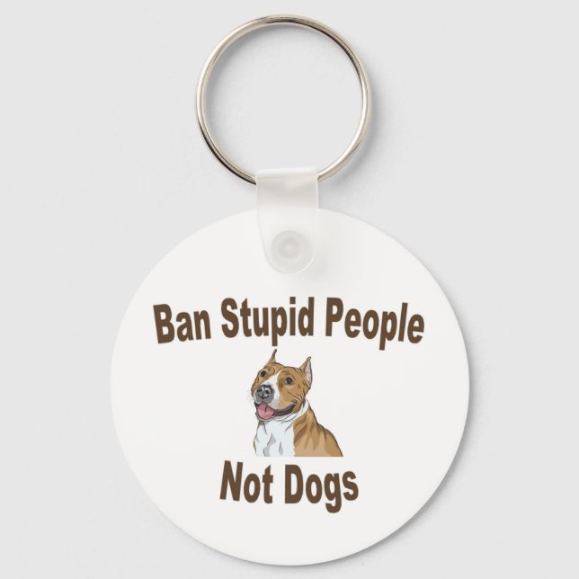 Ban Stupid People Notebook Keychain (Front)