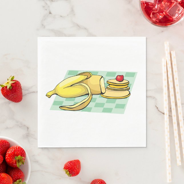 Banana and Pancakes Breakfast Fun Food  Napkin (Creator Uploaded)