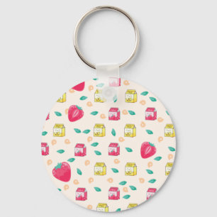 Banana and Strawberry Milk Keychain