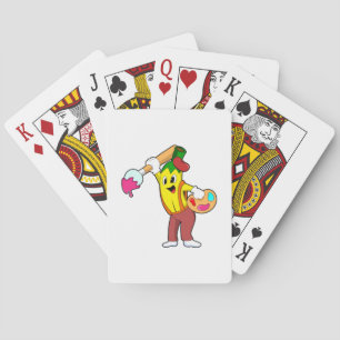 Banana as Painter with Paint brush Playing Cards
