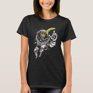Banana Astronaut In Space Monkey Vegan Food Banana T-Shirt