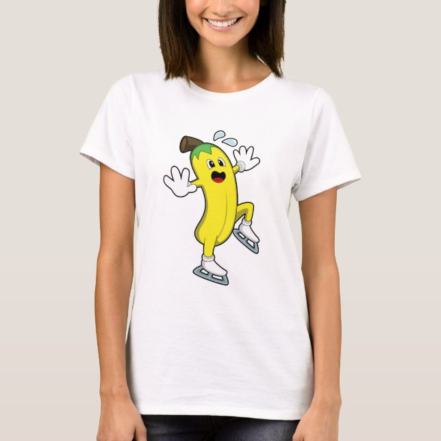 Banana at Ice skating with Ice skates.PNG T-Shirt (Front)