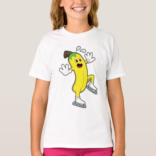 Banana at Ice skating with Ice skates.PNG T-Shirt (Front)
