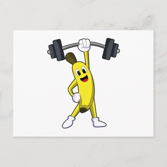 Banana at Strength training with Barbell Postcard (Front)