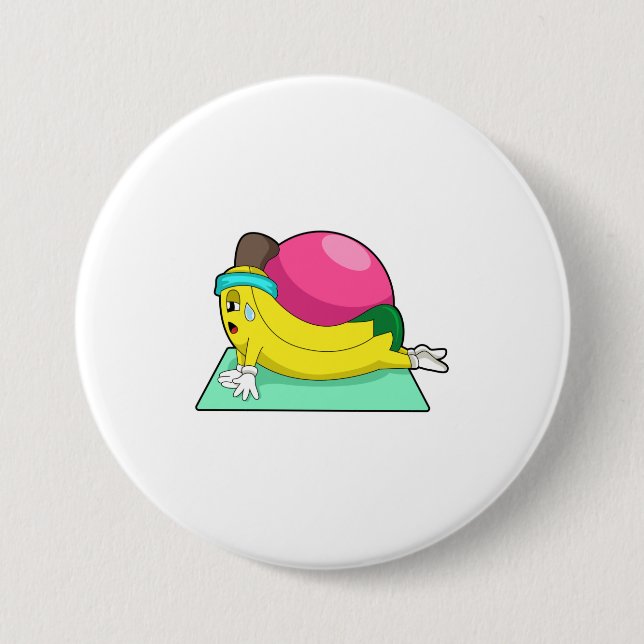 Banana at Yoga Fitness 3 Inch Round Button (Front)