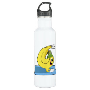 Banana at Yoga on Yoga mat 710 Ml Water Bottle