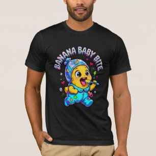 Banana Baby Bite Quirky Art T-Shirt