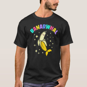 Banana Banarwhal Narwhal Unicorn Fish Kids Boy Gir T-Shirt