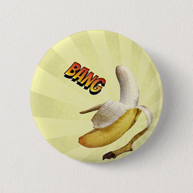 Banana BANG comic pop art 2 Inch Round Button (Front)