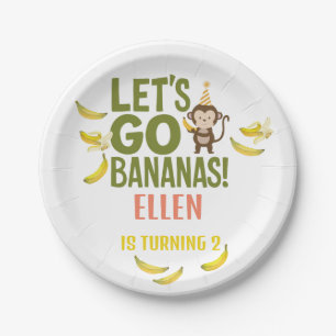 banana birthday party EDITABLE bananas Paper Plate