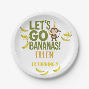 banana birthday party EDITABLE bananas Paper Plate
