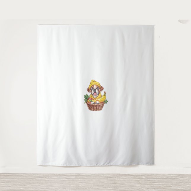 Banana Boxer – Funny Fruit Dog Tapestry (Front)
