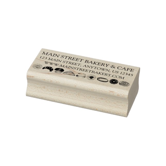 Banana Bread Baked Goods Baker Chef Bakery Foodie Rubber Stamp (Stamp)