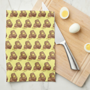 Banana Bread Loaf Slice Butter Baker Baking Food Kitchen Towel