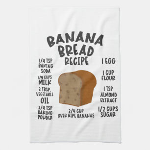 Banana Bread Recipe Kitchen Towel
