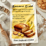 Banana Bread Recipe Personalized Kitchen Towel<br><div class="desc">Add a delicious and personal touch to your kitchen with this Banana Bread Recipe personalized kitchen towel. Featuring the classic banana bread recipe,  this towel is perfect for bakers and banana bread lovers. Customize with your name or message,  making it a unique and practical gift for any occasion.</div>