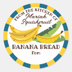 Banana bread sauce jam canning from the kitchen of classic round sticker