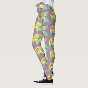 Banana Bunch Yellow Pattern Violet Legging