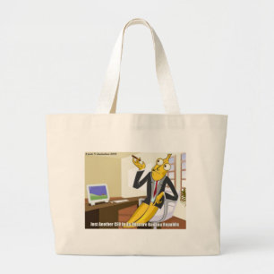 Banana CEO Funny Offbeat Cartoon Collectable Gifts Large Tote Bag