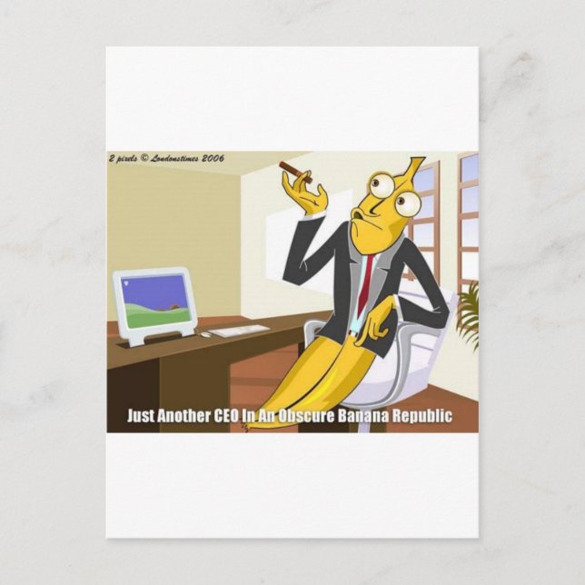 Banana CEO Funny Offbeat Cartoon Collectable Gifts Postcard (Front)