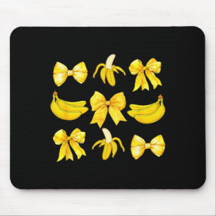 Banana Coquette Bow Yellow Bananas Festival Girls  Mouse Pad