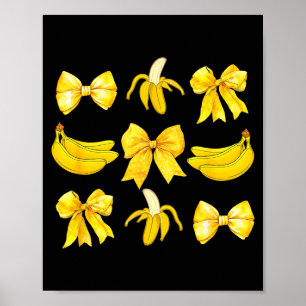 Banana Coquette Bow Yellow Bananas Festival Girls  Poster