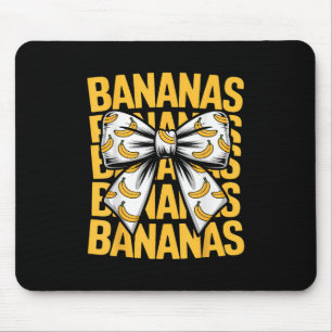 Banana Coquette Cute Bananas Bow Women Girls Kids Mouse Pad
