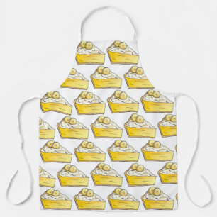 Banana Cream Pie Slice Southern Diner Dessert Apron