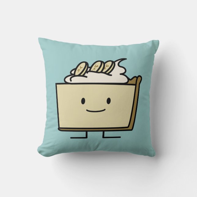 Banana Cream pie sweet dessert crust slice custard Throw Pillow (Front)