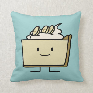 Banana Cream pie sweet dessert crust slice custard Throw Pillow