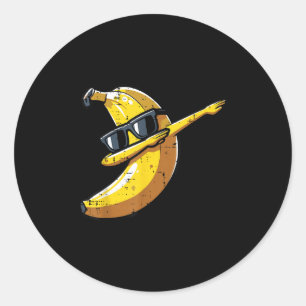Banana Dab Sungles Cute Fruit Dance Boys Kids Men Classic Round Sticker