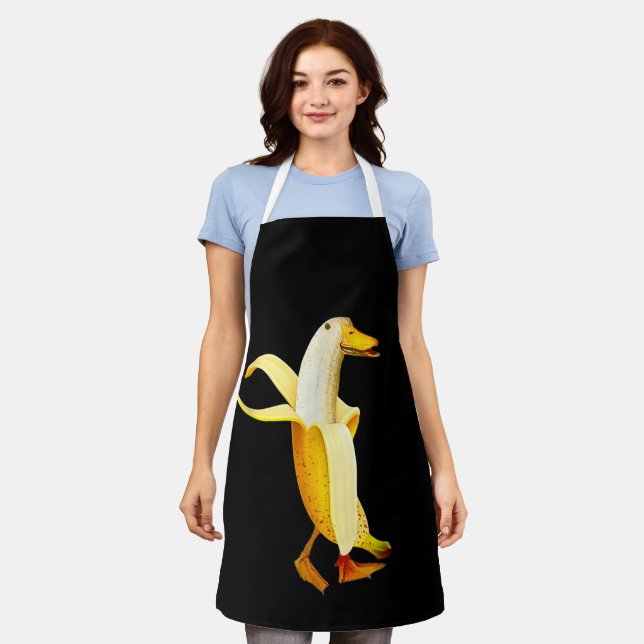 Banana Duck. Funny Anthropomorphic fruit Animals Apron (Worn)