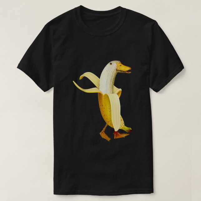 Banana Duck Funny Anthropomorphic fruit bird Anima T-Shirt (Design Front)