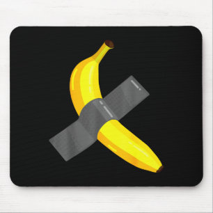 Banana Duct Taped To Wall Art Christmas Pajama Nye Mouse Pad