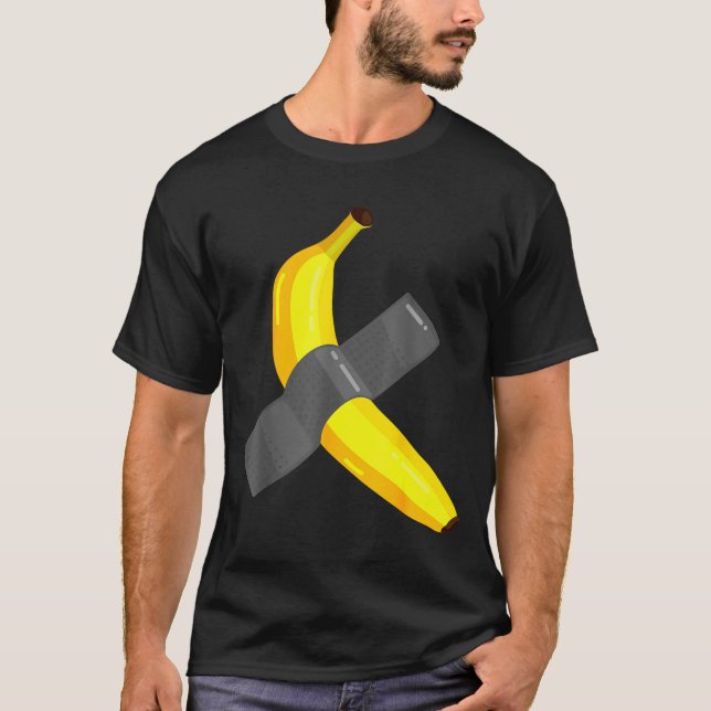 Banana Duct Taped To Wall Art Christmas Pajama Nye T-Shirt (Front)