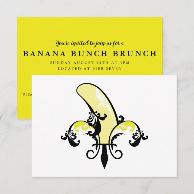 banana fleur de lis invitation (Front/Back)