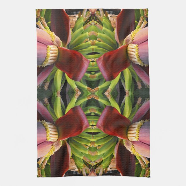 Banana Flower Pattern Kitchen Towel (Vertical)