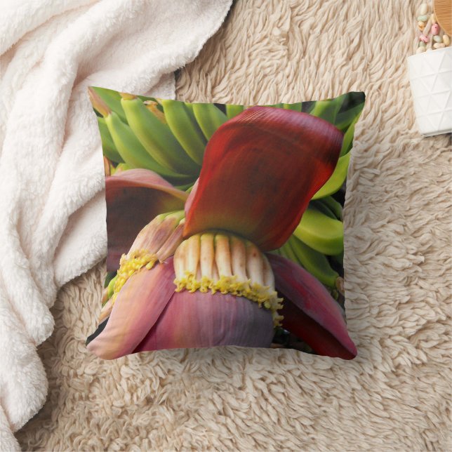 Banana Flower Throw Pillow (Blanket)
