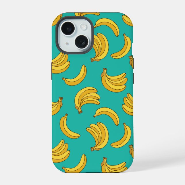 Banana Fruit Fun Pattern iPhone 15 Case (Back)