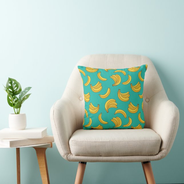 Banana Fruit Fun Pattern Throw Pillow (Chair)