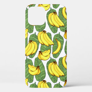 Banana Fruit Leaves Tropical Pattern iPhone 12 Case