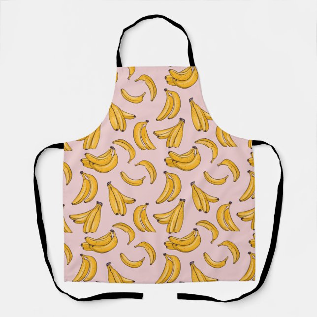 Banana fruit summer yellow pink apron (Front)