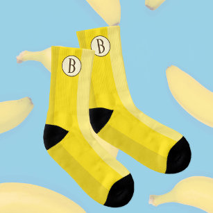 Banana Fruit Yellow Stripes Funny Fruity Womens Socks