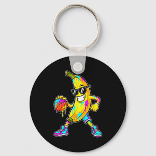 Banana Funny Basketball Drip Kids Youth Boys Girls Keychain