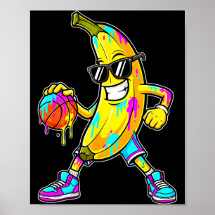 Banana Funny Basketball Drip Kids Youth Boys Girls Poster