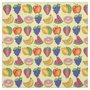 Banana Grape Strawberry Melon Fruits Fruit Fabric