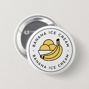 Banana ice cream flavour aesthetic 2 inch round button